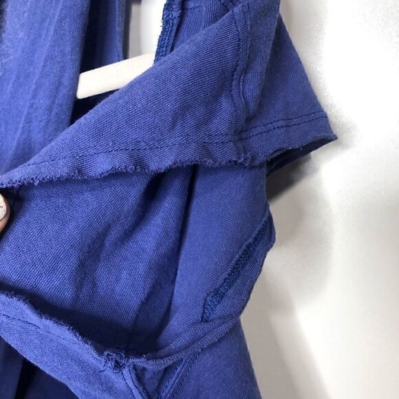 Free People Cold Shoulder Taurus Tee Blue Purple - Picture 10 of 11
